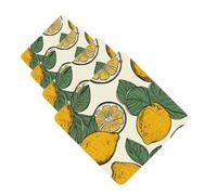 4 Pcs Car Air Fresheners Decorative Car Air Freshener Card Long Lasting Hanging Fragrance Scented Lemon Fruit Pattern Car Aromatherapy Tablets Rearview Mirror Pendant for Men Women