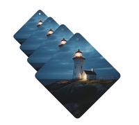 4 Pcs Car Air Fresheners Decorative Car Air Freshener Card Long Lasting Hanging Fragrance Scented Lighthouse at Night Car Aromatherapy Tablets Rearview Mirror Pendant for Men Women