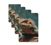 4 Pcs Car Air Fresheners Decorative Car Air Freshener Card Long Lasting Hanging Fragrance Scented Lizards Car Aromatherapy Tablets Rearview Mirror Pendant for Men Women