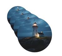 4 Pcs Car Air Fresheners Decorative Car Air Freshener Card Long Lasting Hanging Fragrance Scented Lighthouse at Night Car Aromatherapy Tablets Rearview Mirror Pendant for Men Women