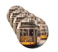 4 Pcs Car Air Fresheners Decorative Car Air Freshener Card Long Lasting Hanging Fragrance Scented Lisbon tram Car Aromatherapy Tablets Rearview Mirror Pendant for Men Women