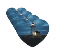 4 Pcs Car Air Fresheners Decorative Car Air Freshener Card Long Lasting Hanging Fragrance Scented Lighthouse at Night Car Aromatherapy Tablets Rearview Mirror Pendant for Men Women