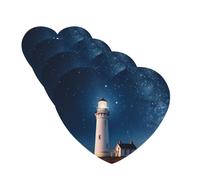 4 Pcs Car Air Fresheners Decorative Car Air Freshener Card Long Lasting Hanging Fragrance Scented Lighthouse Under Starry Night Sky Car Aromatherapy Tablets Rearview Mirror Pendant for Men Women