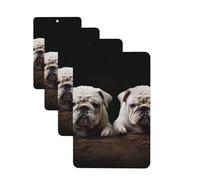 4 Pcs Car Air Fresheners Decorative Car Air Freshener Card Long Lasting Hanging Fragrance Scented Little White Bulldog Car Aromatherapy Tablets Rearview Mirror Pendant for Men Women