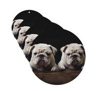 4 Pcs Car Air Fresheners Decorative Car Air Freshener Card Long Lasting Hanging Fragrance Scented Little White Bulldog Car Aromatherapy Tablets Rearview Mirror Pendant for Men Women