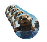 4 Pcs Car Air Fresheners Decorative Car Air Freshener Card Long Lasting Hanging Fragrance Scented Lovely Sea Otter Car Aromatherapy Tablets Rearview Mirror Pendant for Men Women