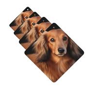 4 Pcs Car Air Fresheners Decorative Car Air Freshener Card Long Lasting Hanging Fragrance Scented Long haired Dachshund Car Aromatherapy Tablets Rearview Mirror Pendant for Men Women