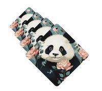 4 Pcs Car Air Fresheners Decorative Car Air Freshener Card Long Lasting Hanging Fragrance Scented Lovely Panda Printed Car Aromatherapy Tablets Rearview Mirror Pendant for Men Women