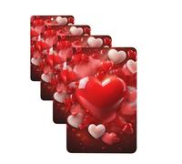 4 Pcs Car Air Fresheners Decorative Car Air Freshener Card Long Lasting Hanging Fragrance Scented Love Hearts Car Aromatherapy Tablets Rearview Mirror Pendant for Men Women