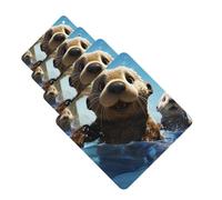 4 Pcs Car Air Fresheners Decorative Car Air Freshener Card Long Lasting Hanging Fragrance Scented Lovely Sea Otter Car Aromatherapy Tablets Rearview Mirror Pendant for Men Women