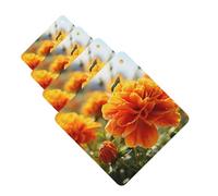 4 Pcs Car Air Fresheners Decorative Car Air Freshener Card Long Lasting Hanging Fragrance Scented Marigold Flower Autumn Flowers Car Aromatherapy Tablets Rearview Mirror Pendant for Men Women