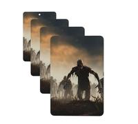 4 Pcs Car Air Fresheners Decorative Car Air Freshener Card Long Lasting Hanging Fragrance Scented Many Zombie Car Aromatherapy Tablets Rearview Mirror Pendant for Men Women
