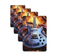 4 Pcs Car Air Fresheners Decorative Car Air Freshener Card Long Lasting Hanging Fragrance Scented Magic Electric Guitar Music Car Aromatherapy Tablets Rearview Mirror Pendant for Men Women