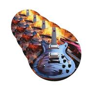 4 Pcs Car Air Fresheners Decorative Car Air Freshener Card Long Lasting Hanging Fragrance Scented Magic Electric Guitar Music Car Aromatherapy Tablets Rearview Mirror Pendant for Men Women