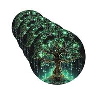 4 Pcs Car Air Fresheners Decorative Car Air Freshener Card Long Lasting Hanging Fragrance Scented Magical Green Tree Car Aromatherapy Tablets Rearview Mirror Pendant for Men Women