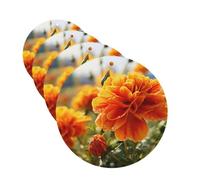 4 Pcs Car Air Fresheners Decorative Car Air Freshener Card Long Lasting Hanging Fragrance Scented Marigold Flower Autumn Flowers Car Aromatherapy Tablets Rearview Mirror Pendant for Men Women