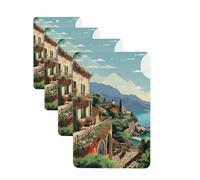 4 Pcs Car Air Fresheners Decorative Car Air Freshener Card Long Lasting Hanging Fragrance Scented Mediterranean Summer Car Aromatherapy Tablets Rearview Mirror Pendant for Men Women