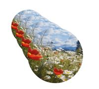 4 Pcs Car Air Fresheners Decorative Car Air Freshener Card Long Lasting Hanging Fragrance Scented Meadow and Daisy Flowers Car Aromatherapy Tablets Rearview Mirror Pendant for Men Women