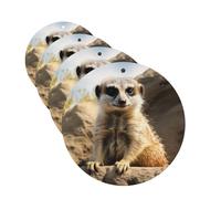 4 Pcs Car Air Fresheners Decorative Car Air Freshener Card Long Lasting Hanging Fragrance Scented Meerkat Animal Car Aromatherapy Tablets Rearview Mirror Pendant for Men Women