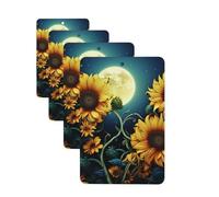4 Pcs Car Air Fresheners Decorative Car Air Freshener Card Long Lasting Hanging Fragrance Scented Moonlight Sunflower Pattern Car Aromatherapy Tablets Rearview Mirror Pendant for Men Women