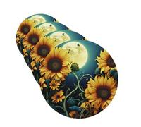 4 Pcs Car Air Fresheners Decorative Car Air Freshener Card Long Lasting Hanging Fragrance Scented Moonlight Sunflower Pattern Car Aromatherapy Tablets Rearview Mirror Pendant for Men Women