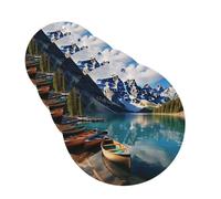 4 Pcs Car Air Fresheners Decorative Car Air Freshener Card Long Lasting Hanging Fragrance Scented Moraine Lake Canoes Car Aromatherapy Tablets Rearview Mirror Pendant for Men Women