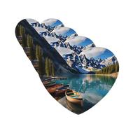 4 Pcs Car Air Fresheners Decorative Car Air Freshener Card Long Lasting Hanging Fragrance Scented Moraine Lake Canoes Car Aromatherapy Tablets Rearview Mirror Pendant for Men Women