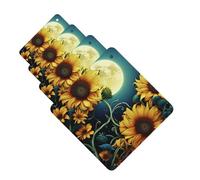 4 Pcs Car Air Fresheners Decorative Car Air Freshener Card Long Lasting Hanging Fragrance Scented Moonlight Sunflower Pattern Car Aromatherapy Tablets Rearview Mirror Pendant for Men Women