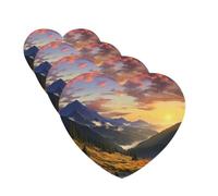 4 Pcs Car Air Fresheners Decorative Car Air Freshener Card Long Lasting Hanging Fragrance Scented Mountain Sunset Landscape Car Aromatherapy Tablets Rearview Mirror Pendant for Men Women