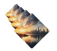 4 Pcs Car Air Fresheners Decorative Car Air Freshener Card Long Lasting Hanging Fragrance Scented New York in the Sunset Car Aromatherapy Tablets Rearview Mirror Pendant for Men Women