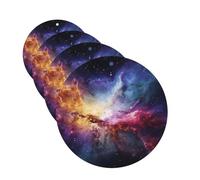 4 Pcs Car Air Fresheners Decorative Car Air Freshener Card Long Lasting Hanging Fragrance Scented Nebula and Galaxy in The Universe Car Aromatherapy Tablets Rearview Mirror Pendant for Men Women