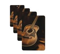 4 Pcs Car Air Fresheners Decorative Car Air Freshener Card Long Lasting Hanging Fragrance Scented Old west guitar Car Aromatherapy Tablets Rearview Mirror Pendant for Men Women