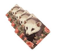 4 Pcs Car Air Fresheners Decorative Car Air Freshener Card Long Lasting Hanging Fragrance Scented Opossum and Roses Car Aromatherapy Tablets Rearview Mirror Pendant for Men Women