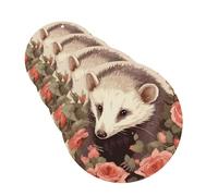 4 Pcs Car Air Fresheners Decorative Car Air Freshener Card Long Lasting Hanging Fragrance Scented Opossum and Roses Car Aromatherapy Tablets Rearview Mirror Pendant for Men Women