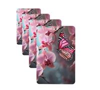 4 Pcs Car Air Fresheners Decorative Car Air Freshener Card Long Lasting Hanging Fragrance Scented Orchid Flower Butterfly Spring Car Aromatherapy Tablets Rearview Mirror Pendant for Men Women