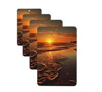 4 Pcs Car Air Fresheners Decorative Car Air Freshener Card Long Lasting Hanging Fragrance Scented Orange Sunrise Beach Car Aromatherapy Tablets Rearview Mirror Pendant for Men Women