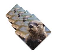 4 Pcs Car Air Fresheners Decorative Car Air Freshener Card Long Lasting Hanging Fragrance Scented Otter Playing in The Water Car Aromatherapy Tablets Rearview Mirror Pendant for Men Women