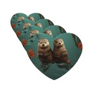 4 Pcs Car Air Fresheners Decorative Car Air Freshener Card Long Lasting Hanging Fragrance Scented Otters in Love Car Aromatherapy Tablets Rearview Mirror Pendant for Men Women