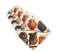 4 Pcs Car Air Fresheners Decorative Car Air Freshener Card Long Lasting Hanging Fragrance Scented Owls Birds Car Aromatherapy Tablets Rearview Mirror Pendant for Men Women