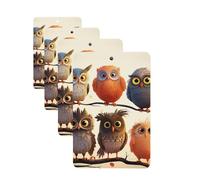 4 Pcs Car Air Fresheners Decorative Car Air Freshener Card Long Lasting Hanging Fragrance Scented Owls Birds Car Aromatherapy Tablets Rearview Mirror Pendant for Men Women