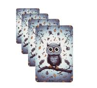 4 Pcs Car Air Fresheners Decorative Car Air Freshener Card Long Lasting Hanging Fragrance Scented Owl Tree Branches Car Aromatherapy Tablets Rearview Mirror Pendant for Men Women