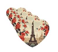 4 Pcs Car Air Fresheners Decorative Car Air Freshener Card Long Lasting Hanging Fragrance Scented Paris Vintage Floral Car Aromatherapy Tablets Rearview Mirror Pendant for Men Women