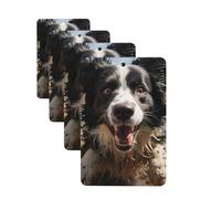 4 Pcs Car Air Fresheners Decorative Car Air Freshener Card Long Lasting Hanging Fragrance Scented Pastor Border Collie Car Aromatherapy Tablets Rearview Mirror Pendant for Men Women