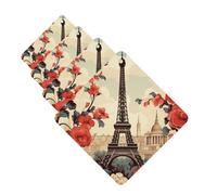 4 Pcs Car Air Fresheners Decorative Car Air Freshener Card Long Lasting Hanging Fragrance Scented Paris Vintage Floral Car Aromatherapy Tablets Rearview Mirror Pendant for Men Women