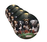 4 Pcs Car Air Fresheners Decorative Car Air Freshener Card Long Lasting Hanging Fragrance Scented Playing Poker Dogs Car Aromatherapy Tablets Rearview Mirror Pendant for Men Women