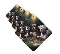 4 Pcs Car Air Fresheners Decorative Car Air Freshener Card Long Lasting Hanging Fragrance Scented Playing Poker Dogs Car Aromatherapy Tablets Rearview Mirror Pendant for Men Women