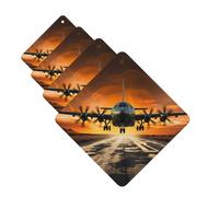 4 Pcs Car Air Fresheners Decorative Car Air Freshener Card Long Lasting Hanging Fragrance Scented Plane Landing on Runways Car Aromatherapy Tablets Rearview Mirror Pendant for Men Women