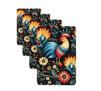 4 Pcs Car Air Fresheners Decorative Car Air Freshener Card Long Lasting Hanging Fragrance Scented Polish Folk art Pattern Car Aromatherapy Tablets Rearview Mirror Pendant for Men Women