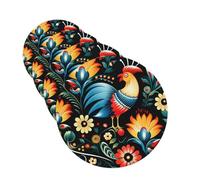 4 Pcs Car Air Fresheners Decorative Car Air Freshener Card Long Lasting Hanging Fragrance Scented Polish Folk art Pattern Car Aromatherapy Tablets Rearview Mirror Pendant for Men Women