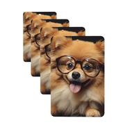 4 Pcs Car Air Fresheners Decorative Car Air Freshener Card Long Lasting Hanging Fragrance Scented Pomeranian dog wearing Glasses Car Aromatherapy Tablets Rearview Mirror Pendant for Men Women